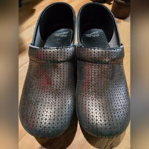 Dansko Shimmering Black Clogs